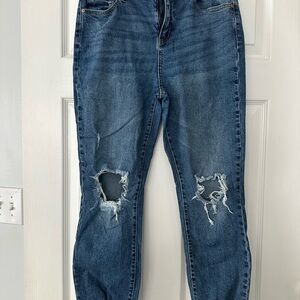 Kendall & Kylie Blue Distressed Boyfriend Jeans